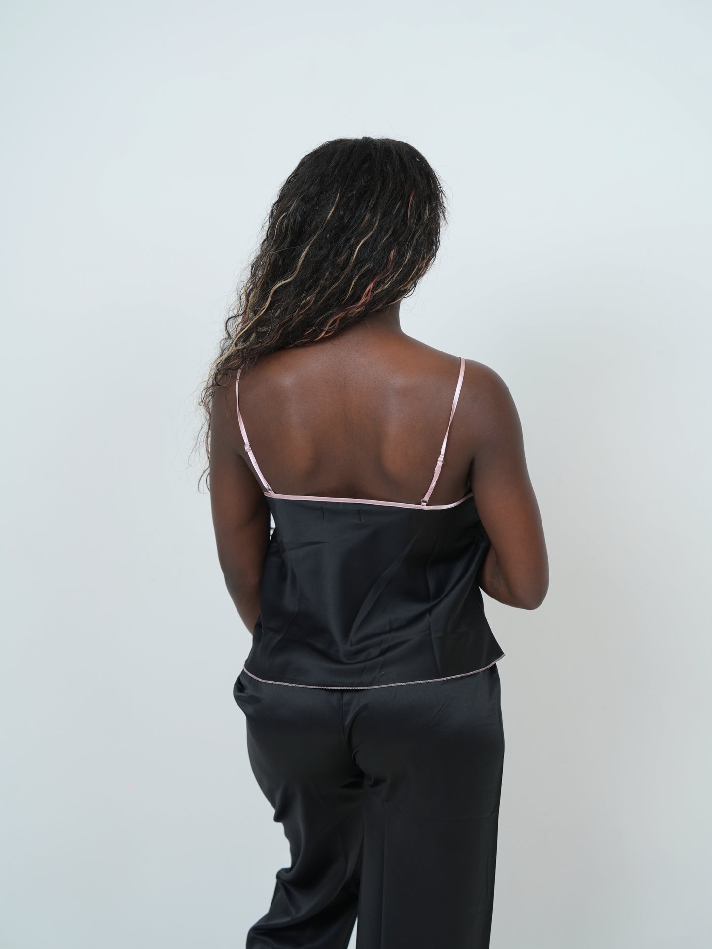 Fashionable and sexy V neck suspender long pajamas