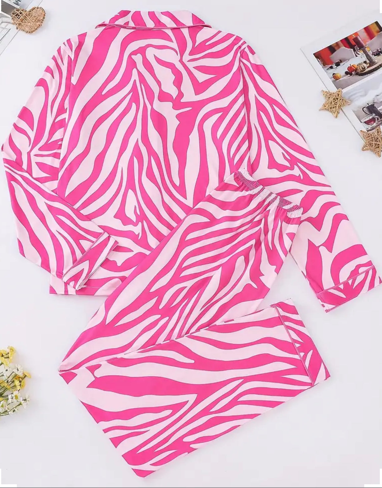 Pink zebra stripe pajama