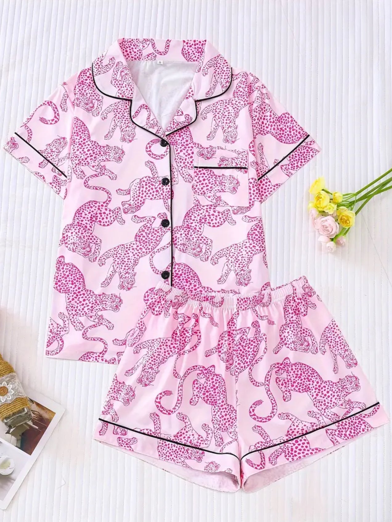 Leopard casual print pajama set