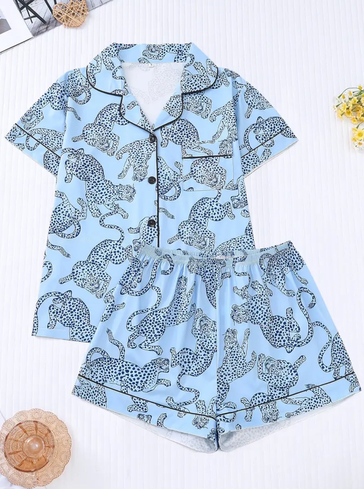 Leopard casual print pajama set