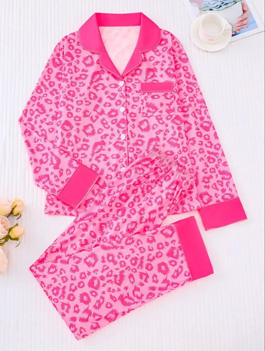 Pink leopard print pajama