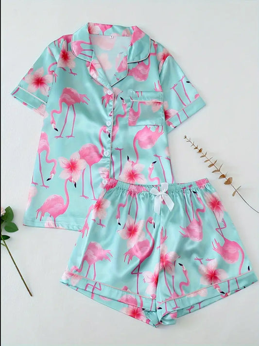Short sleeve button top. with casual shorts