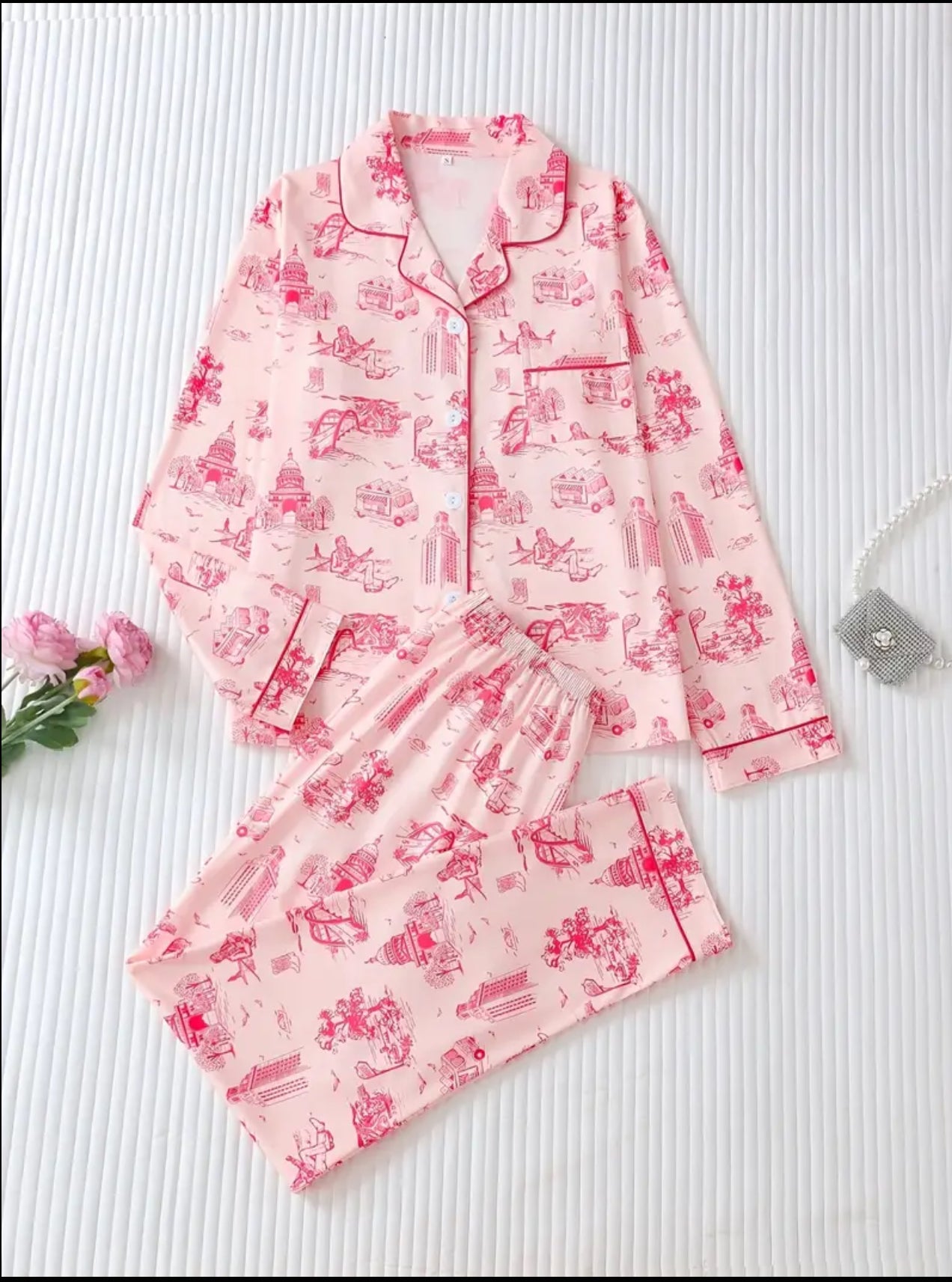 Two pink tone exclusive pajama set