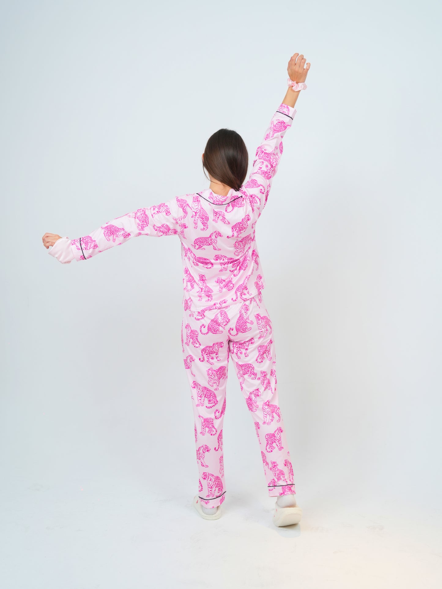 Casual tiger print pajama set