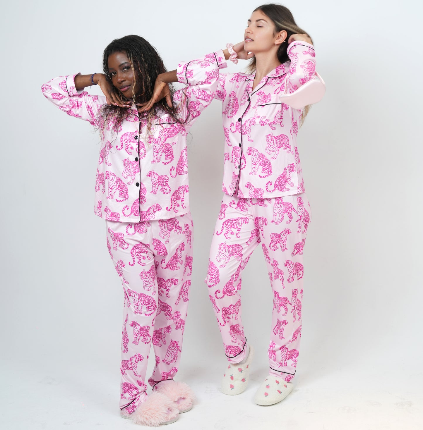 Casual tiger print pajama set