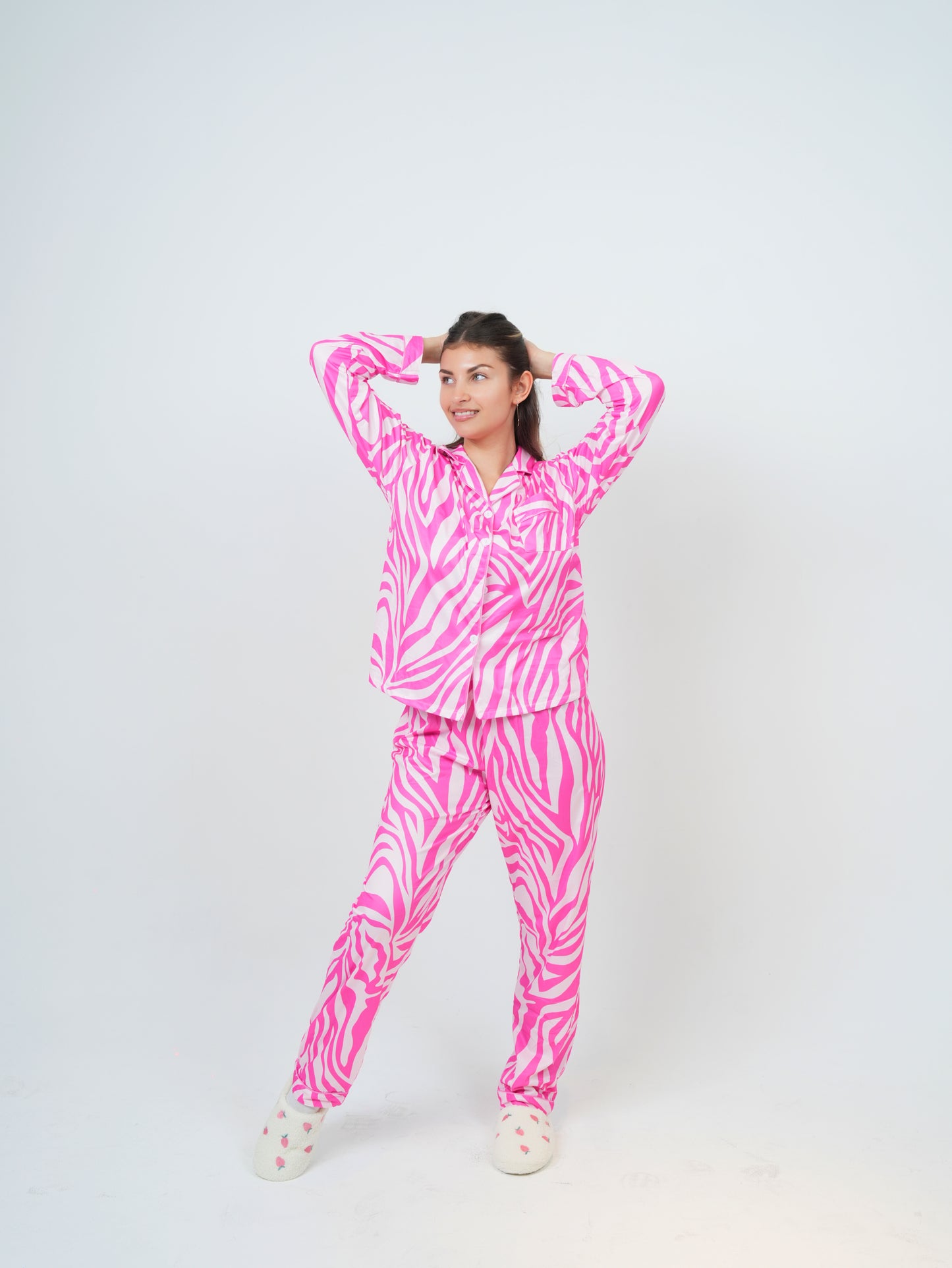 Pink zebra stripe pajama